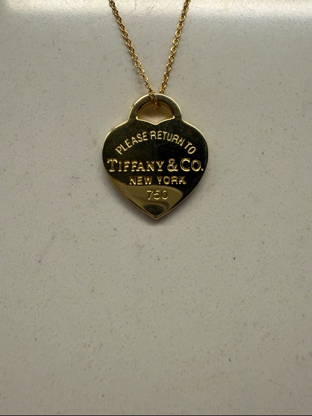 Tiffany & Co. Gold Heart Tag Pendant Necklace